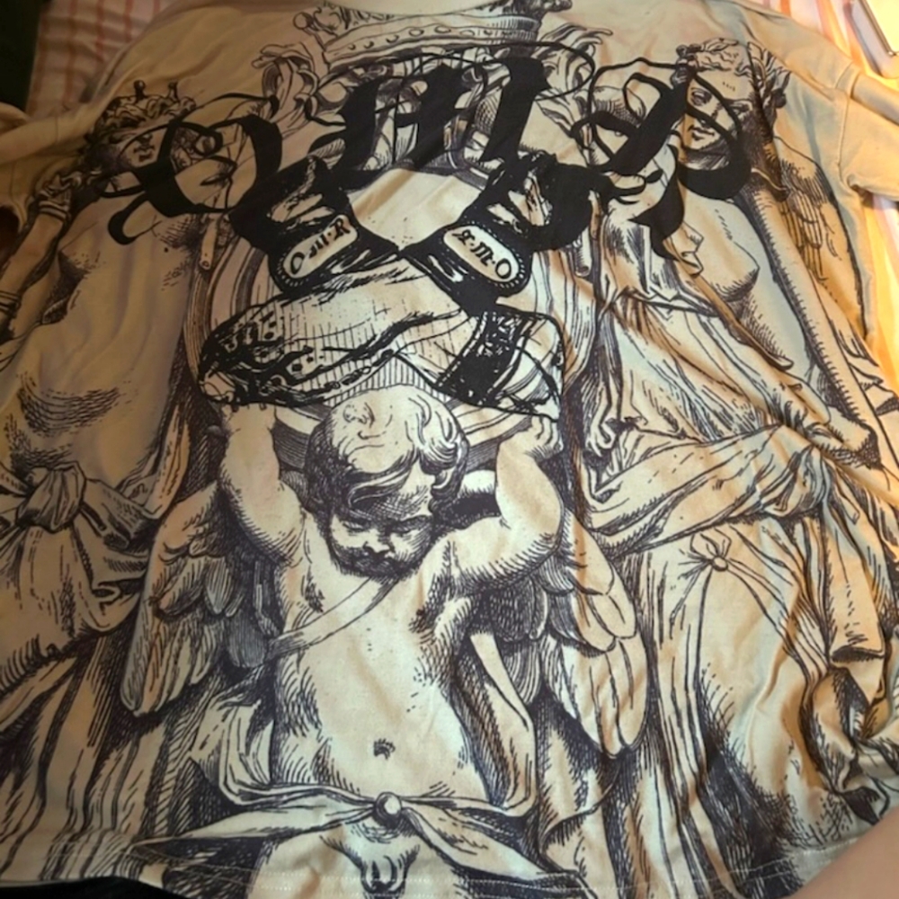 Vintage Graphic Tee with Cherub Design